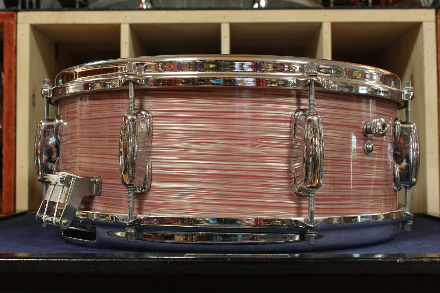 1966 Slingerland 5.5x14 Hollywood Ace Model Snare Drum in Red Ripple Pearl