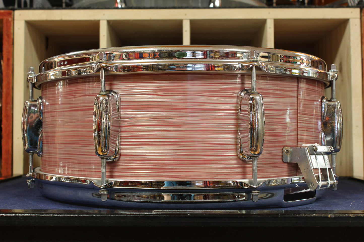 1966 Slingerland 5.5x14 Hollywood Ace Model Snare Drum in Red Ripple Pearl