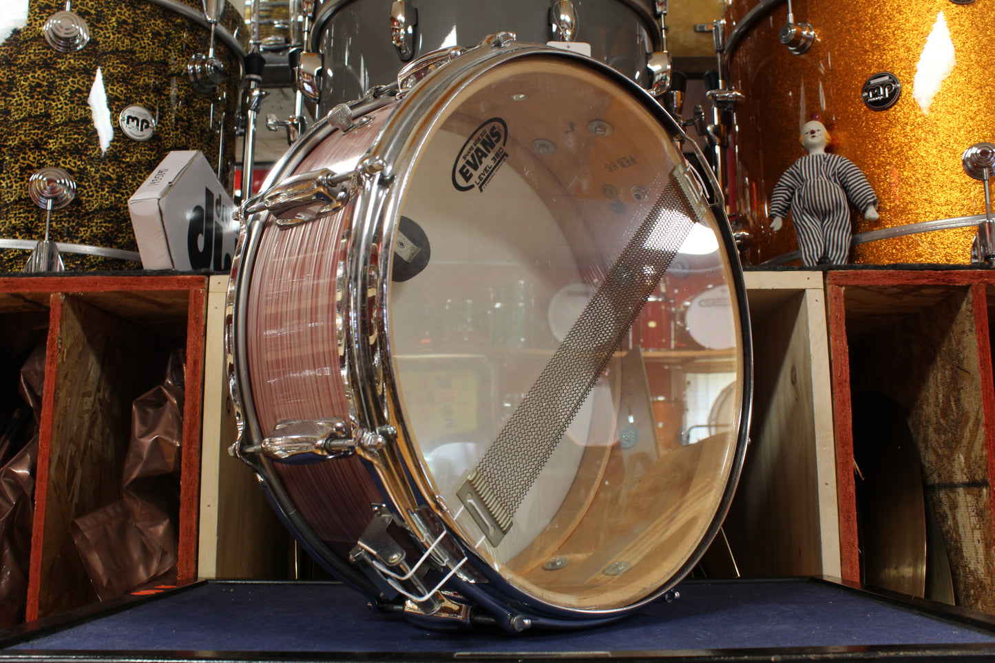 1966 Slingerland 5.5x14 Hollywood Ace Model Snare Drum in Red Ripple Pearl