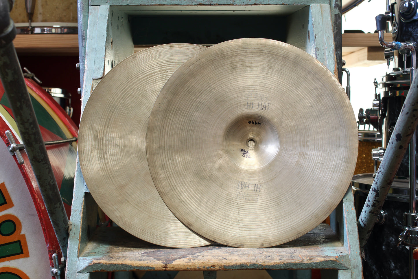 1950s A. Zildjian 14" Flange Hi-Hats 790/730g