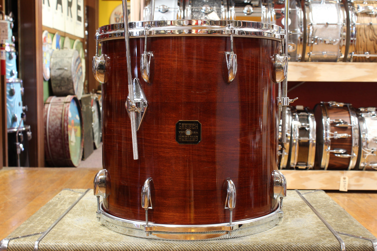 1970s-80s Gretsch Stop Sign/Square Badge Outfit in Rosewood Gloss 14x24 10x12 16x16