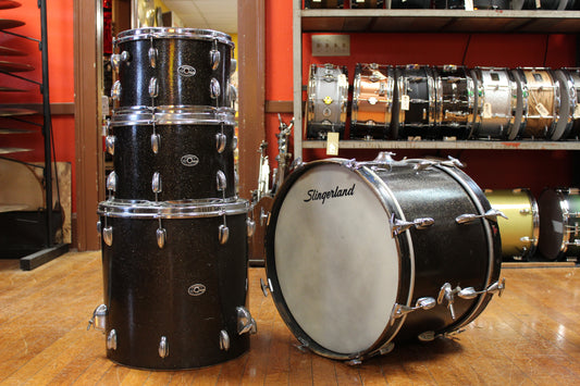 1970s Slingerland Rock Outfit in Root Beer Sparkle 14x20 8x12 9x13 16x16