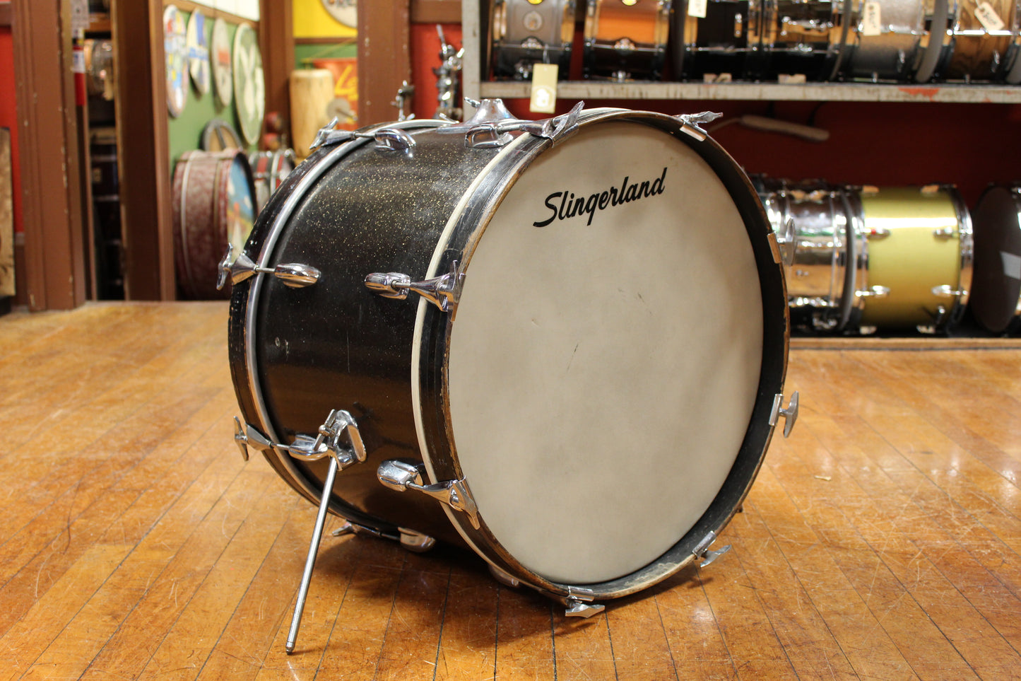 1970s Slingerland Rock Outfit in Root Beer Sparkle 14x20 8x12 9x13 16x16