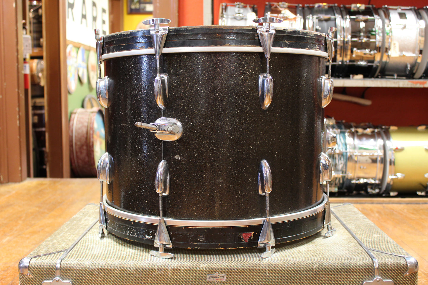 1970s Slingerland Rock Outfit in Root Beer Sparkle 14x20 8x12 9x13 16x16