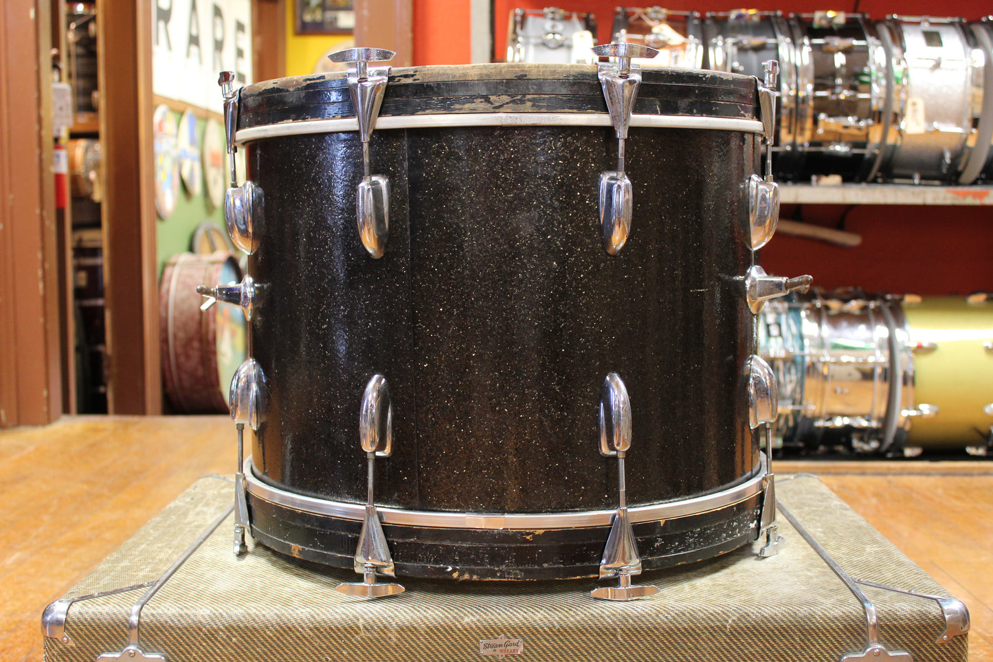 1970s Slingerland Rock Outfit in Root Beer Sparkle 14x20 8x12 9x13 16x16