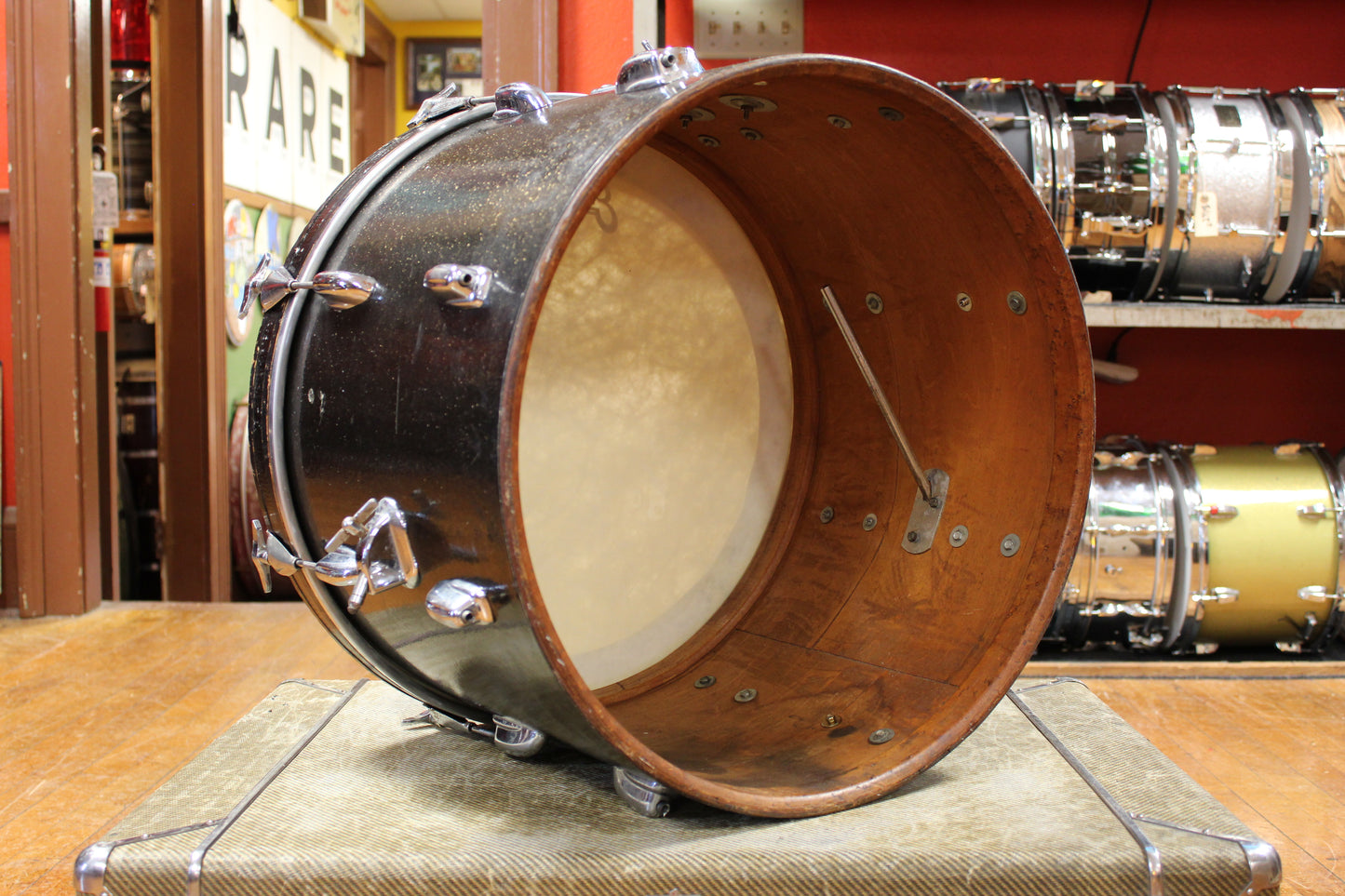 1970s Slingerland Rock Outfit in Root Beer Sparkle 14x20 8x12 9x13 16x16