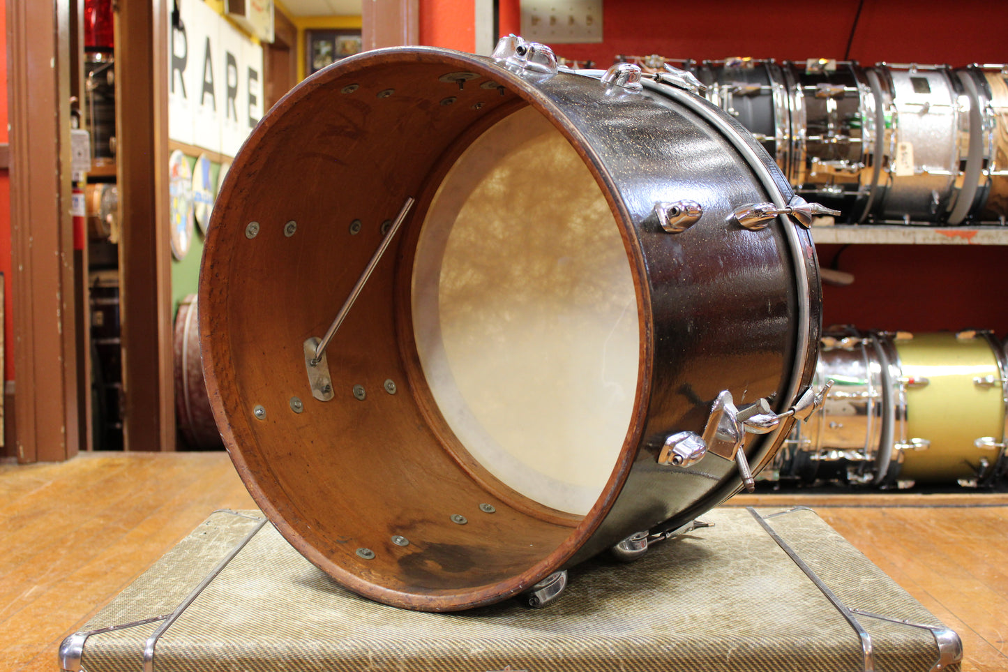 1970s Slingerland Rock Outfit in Root Beer Sparkle 14x20 8x12 9x13 16x16