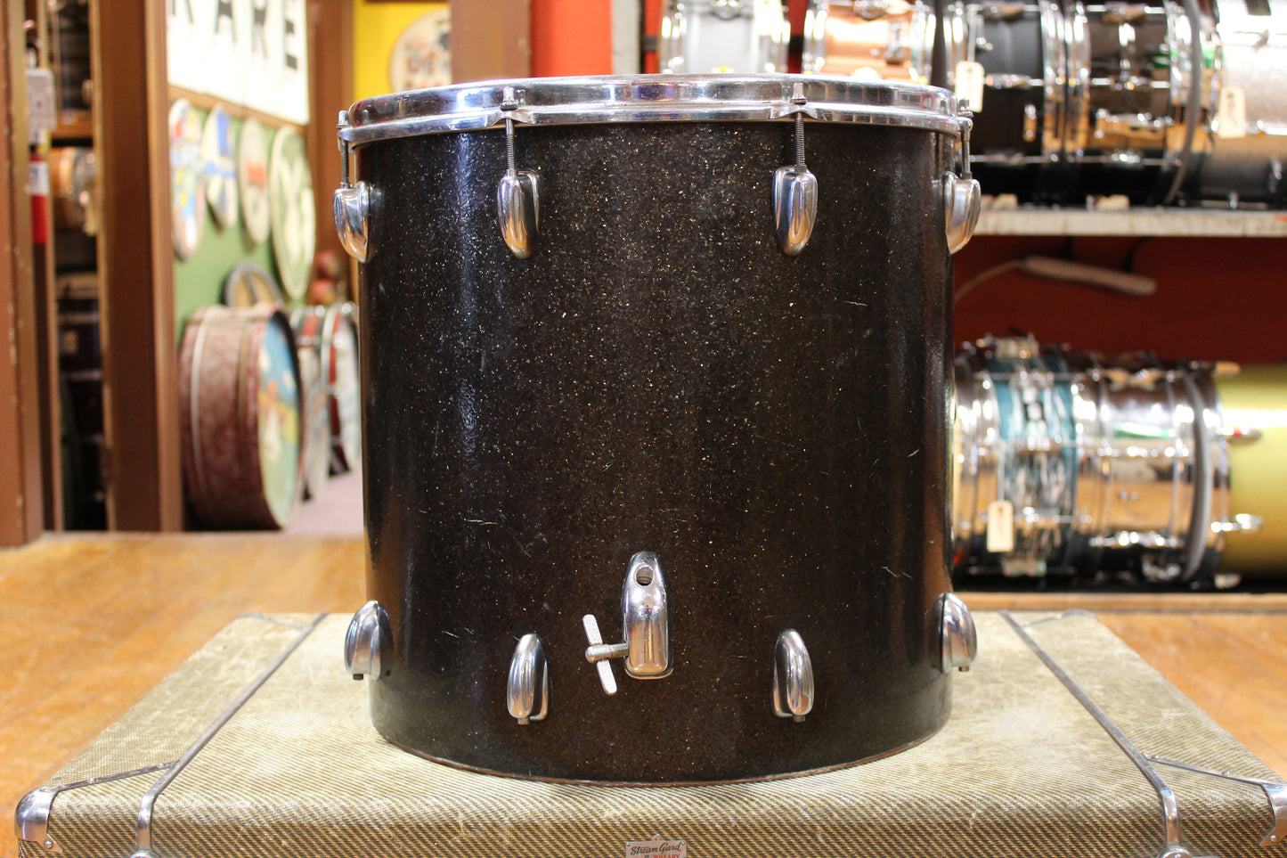 1970s Slingerland Rock Outfit in Root Beer Sparkle 14x20 8x12 9x13 16x16