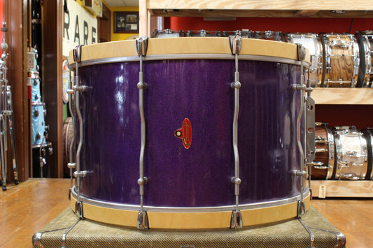 Andante 16x28 Marching Bass Drum in Purple Sparkle Lacquer