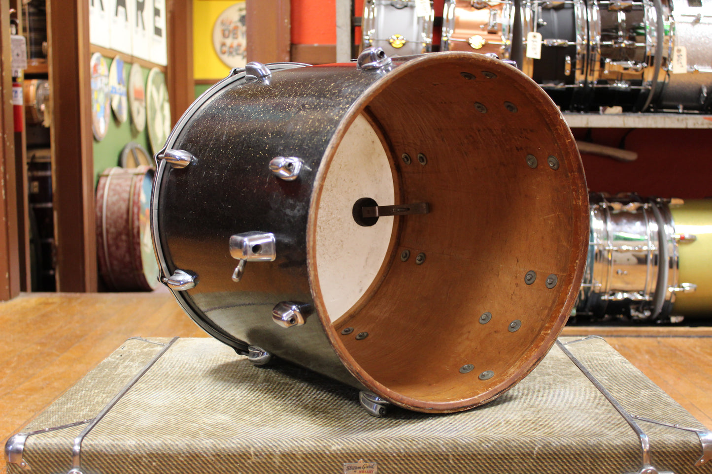 1970s Slingerland Rock Outfit in Root Beer Sparkle 14x20 8x12 9x13 16x16