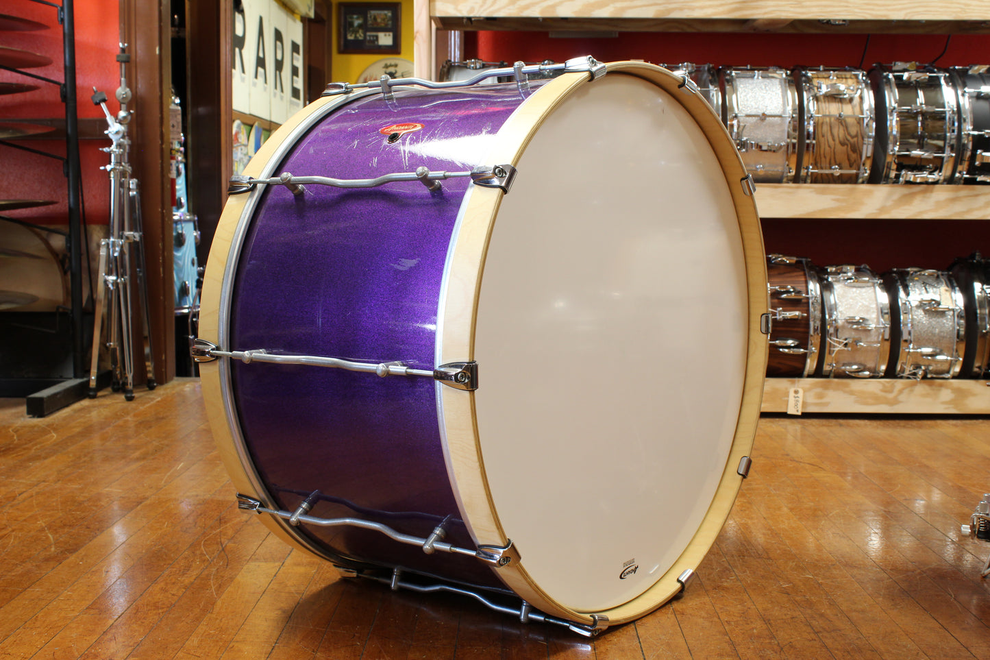 Andante 16x28 Marching Bass Drum in Purple Sparkle Lacquer