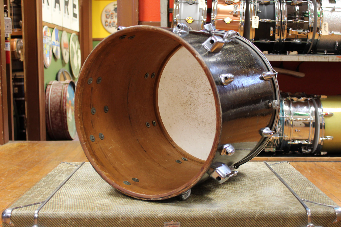 1970s Slingerland Rock Outfit in Root Beer Sparkle 14x20 8x12 9x13 16x16