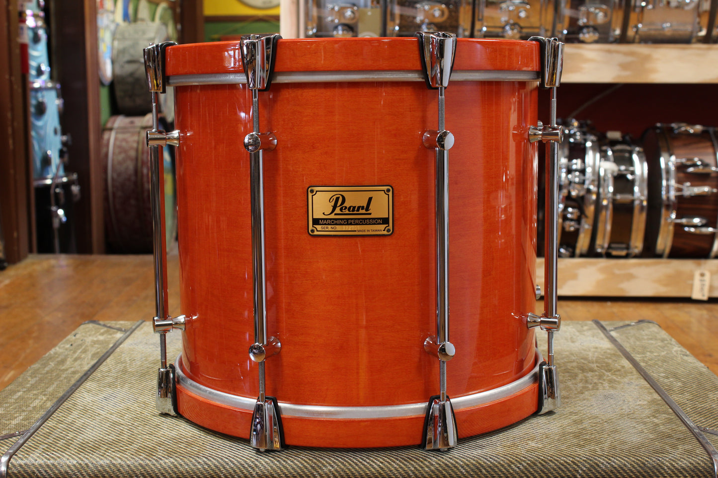 Pearl 12x14 Pipe Band Tenor Drum in Orange Lacquer