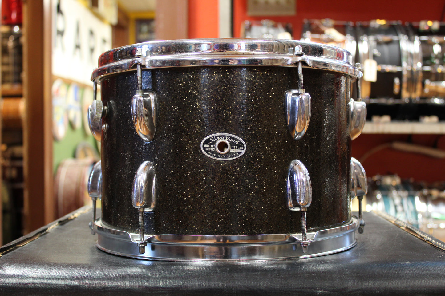 1970s Slingerland Rock Outfit in Root Beer Sparkle 14x20 8x12 9x13 16x16