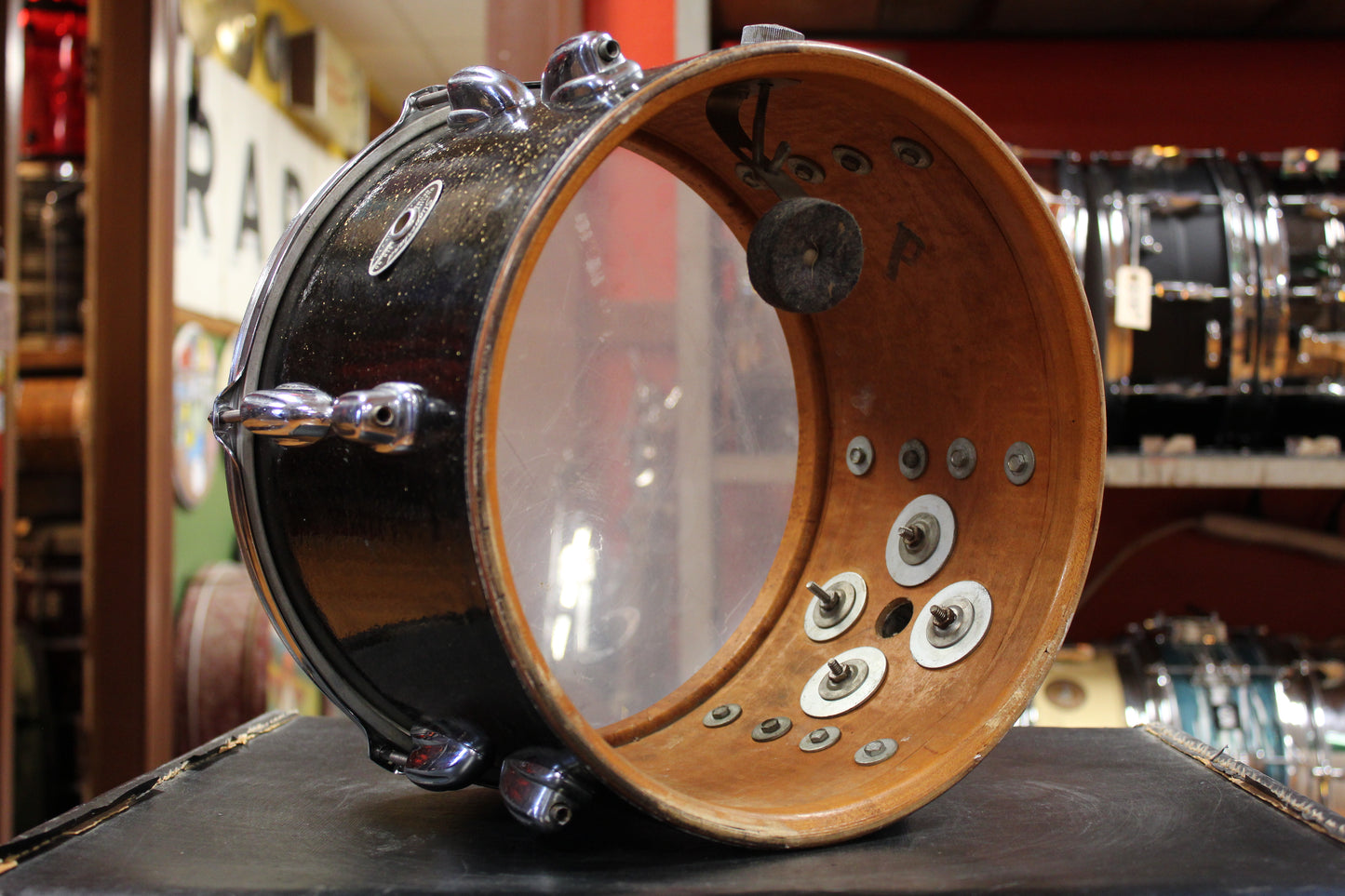 1970s Slingerland Rock Outfit in Root Beer Sparkle 14x20 8x12 9x13 16x16