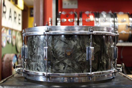 1937 Leedy 6.5x14 Broadway Parallel Snare Drum in Black Diamond Pearl