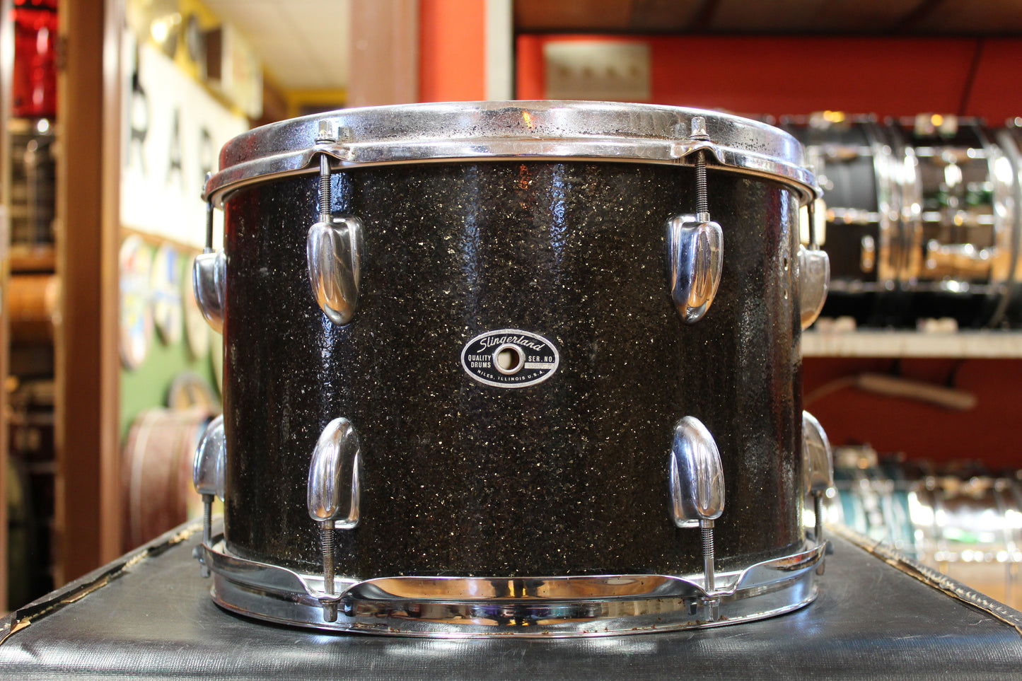 1970s Slingerland Rock Outfit in Root Beer Sparkle 14x20 8x12 9x13 16x16