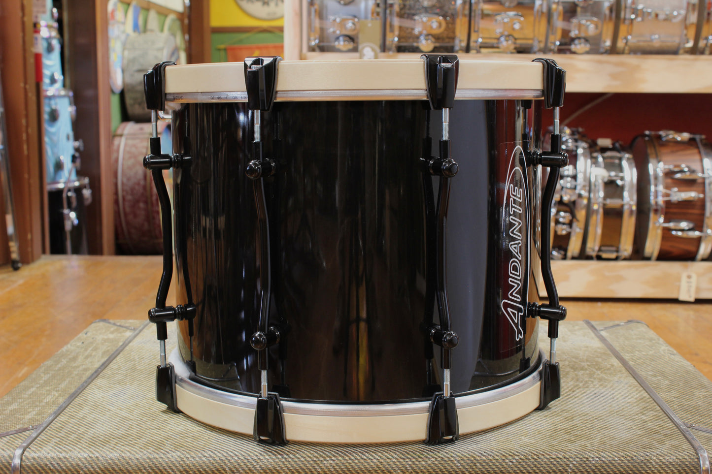 Andante 12x15 Pipe Band Tenor Drum in Black Lacquer