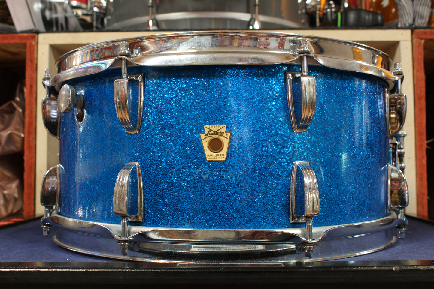 1969 Ludwig 6.5x14 School Festival Model Snare Drum in Sparkling Blue Pearl