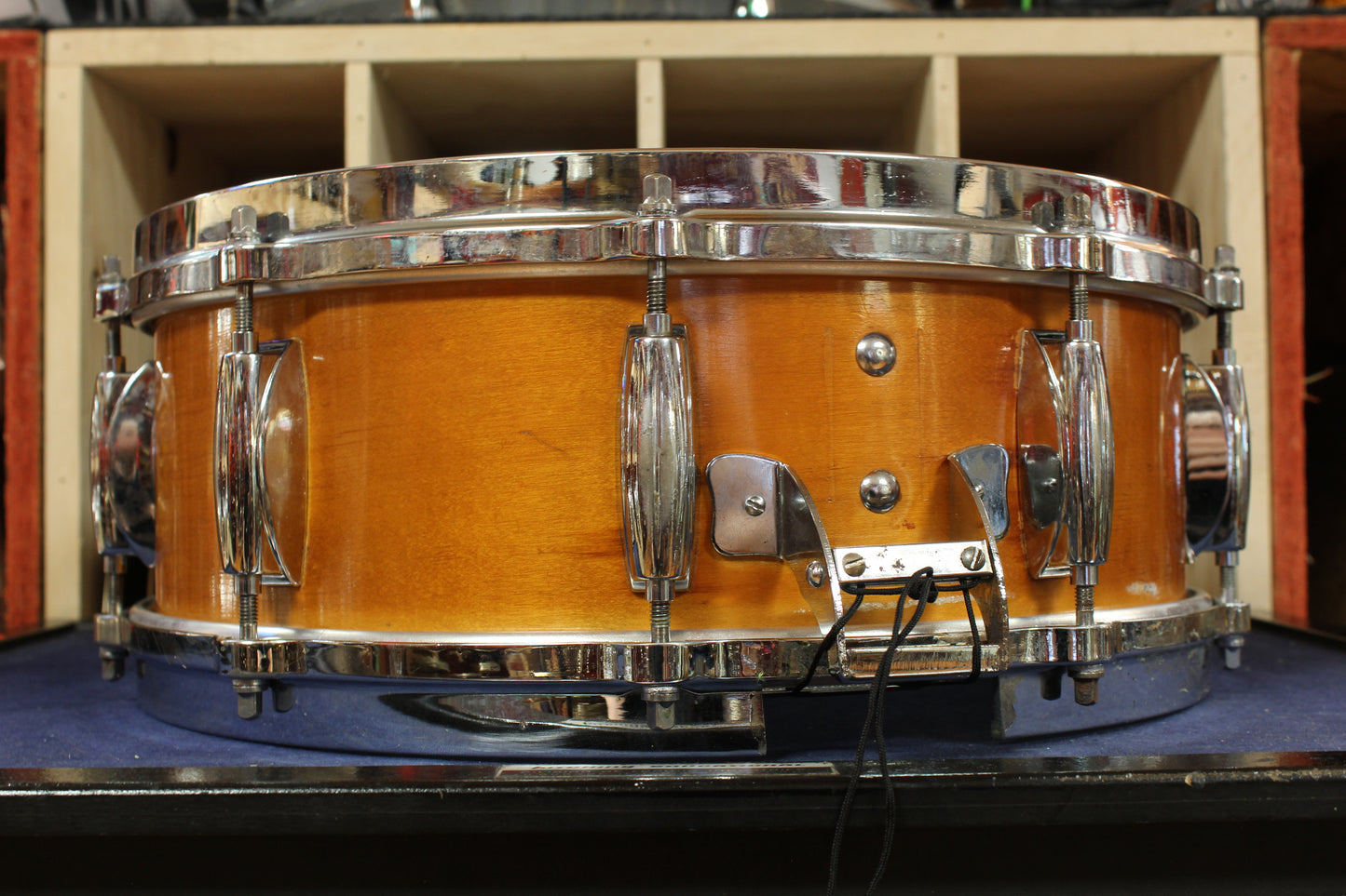 1970s Gretsch 5x14 Stop Sign Badge Snare Drum in Natural High Gloss Finish