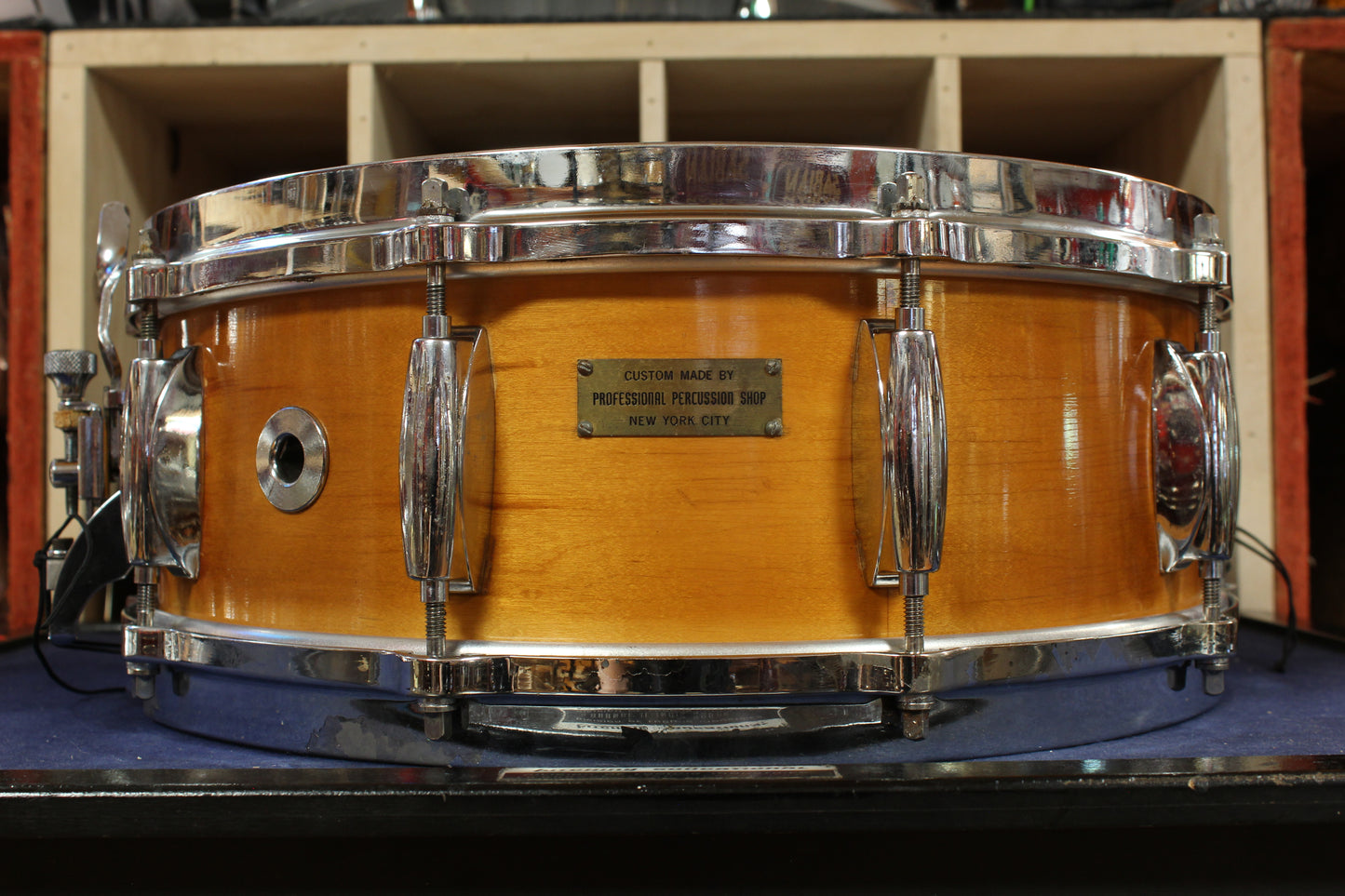 1970s Gretsch 5x14 Stop Sign Badge Snare Drum in Natural High Gloss Finish