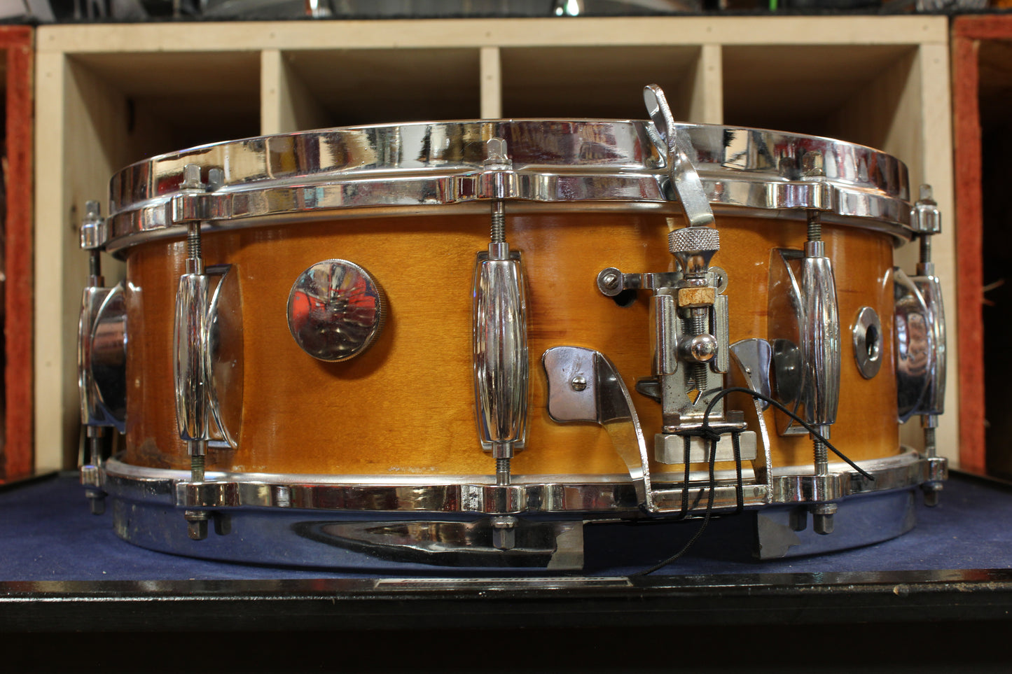 1970s Gretsch 5x14 Stop Sign Badge Snare Drum in Natural High Gloss Finish