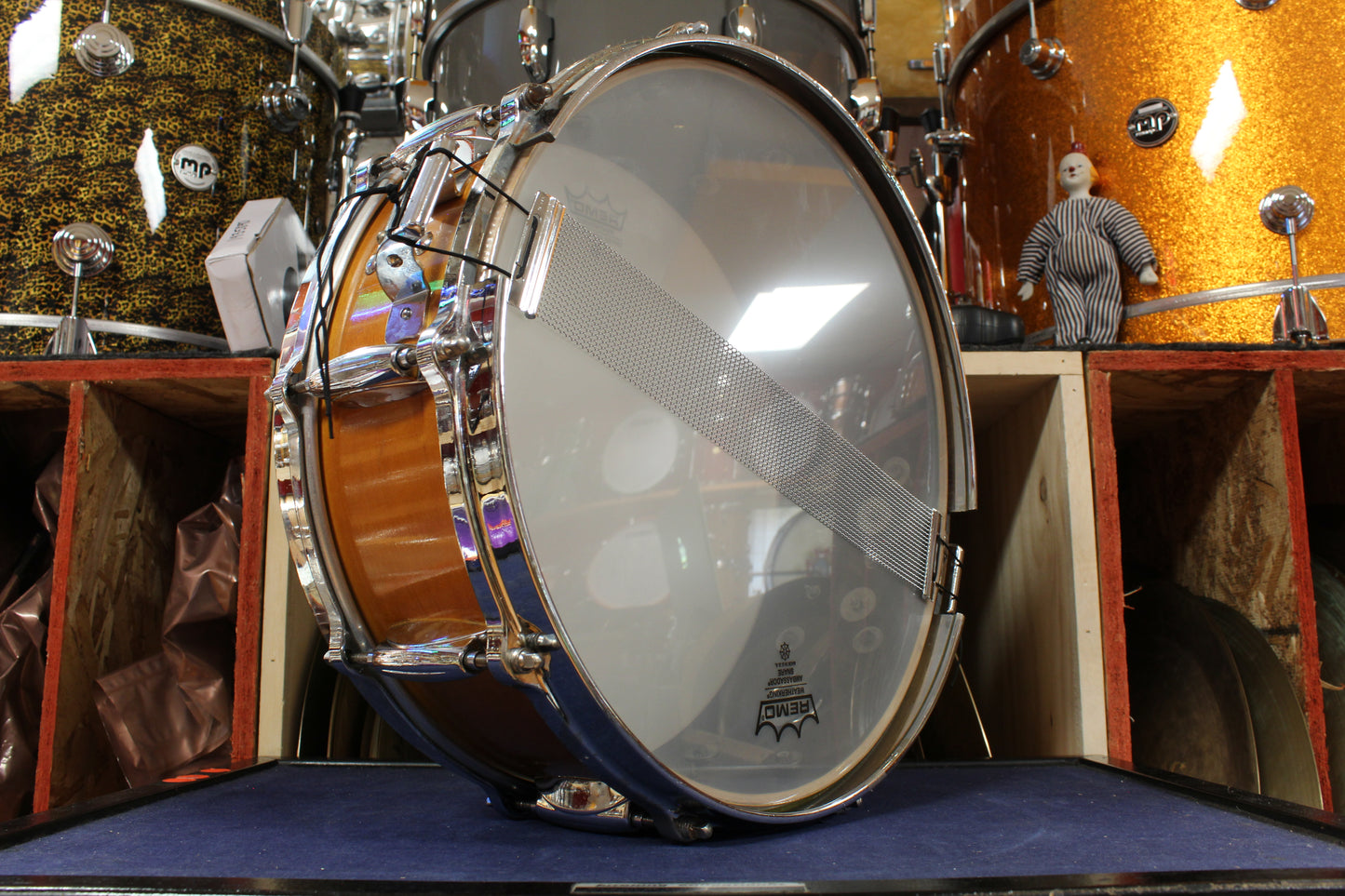 1970s Gretsch 5x14 Stop Sign Badge Snare Drum in Natural High Gloss Finish