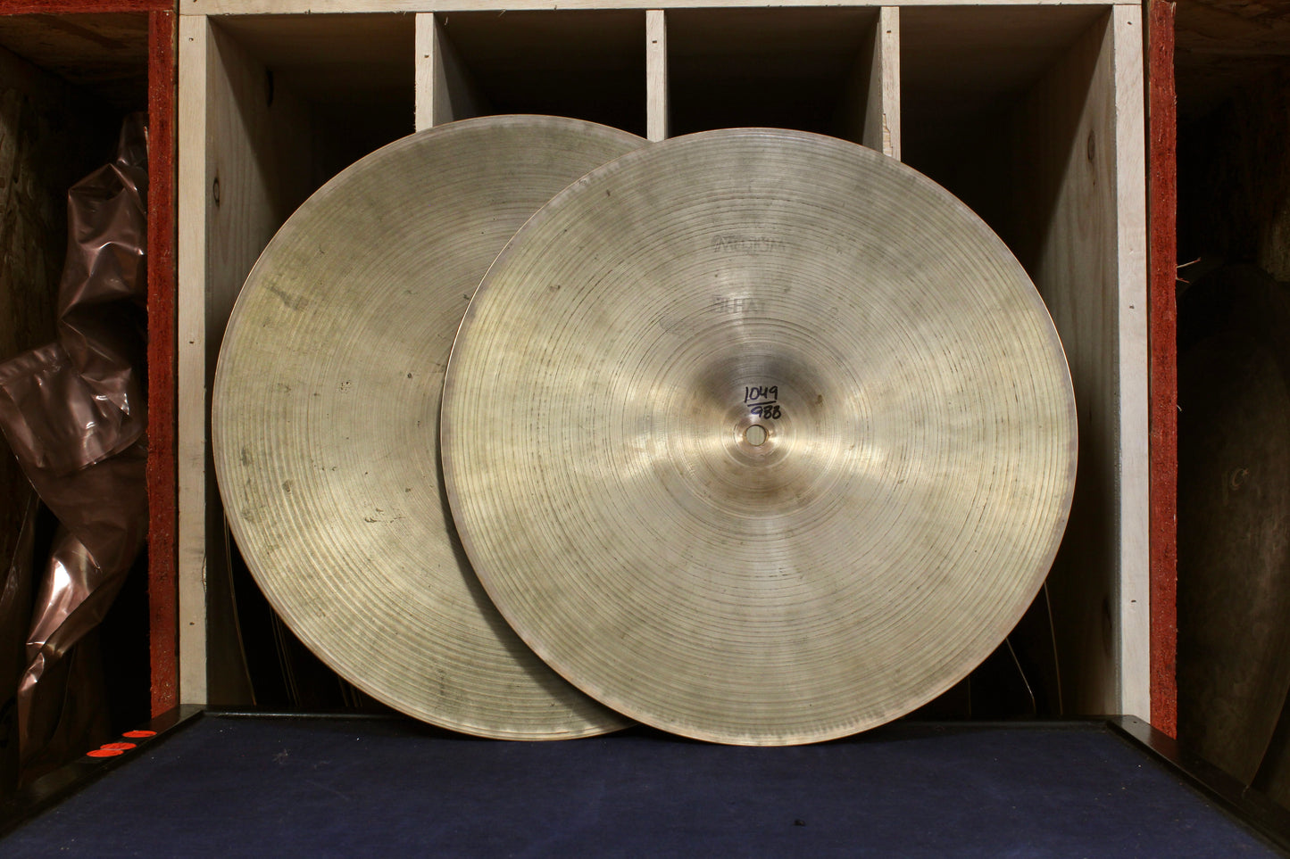 1960s A. Zildjian 15" Hi-Hats 988/1049g