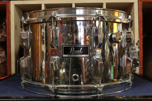 1990s Pearl 8x14 Maple Shell Snare Drum in Chrome Metal