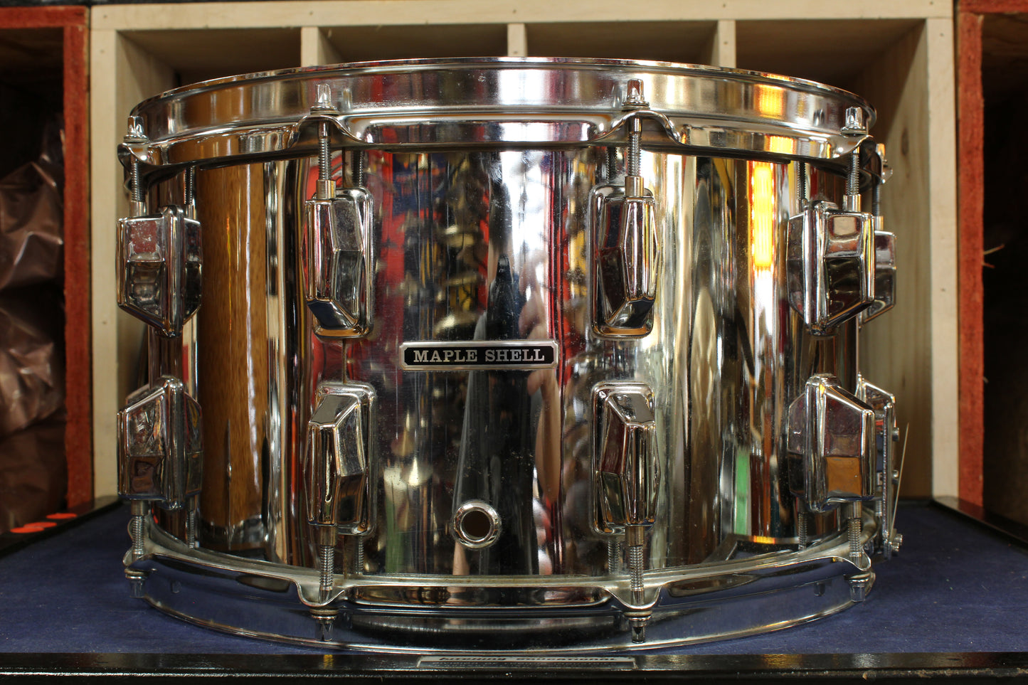 1990s Pearl 8x14 Maple Shell Snare Drum in Chrome Metal
