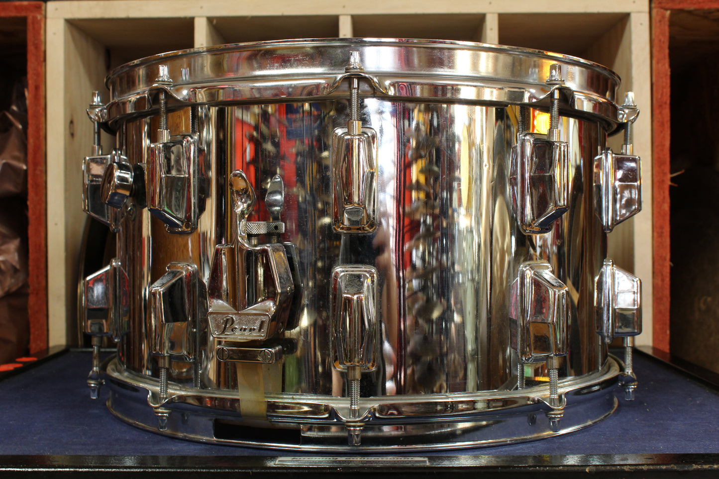 1990s Pearl 8x14 Maple Shell Snare Drum in Chrome Metal