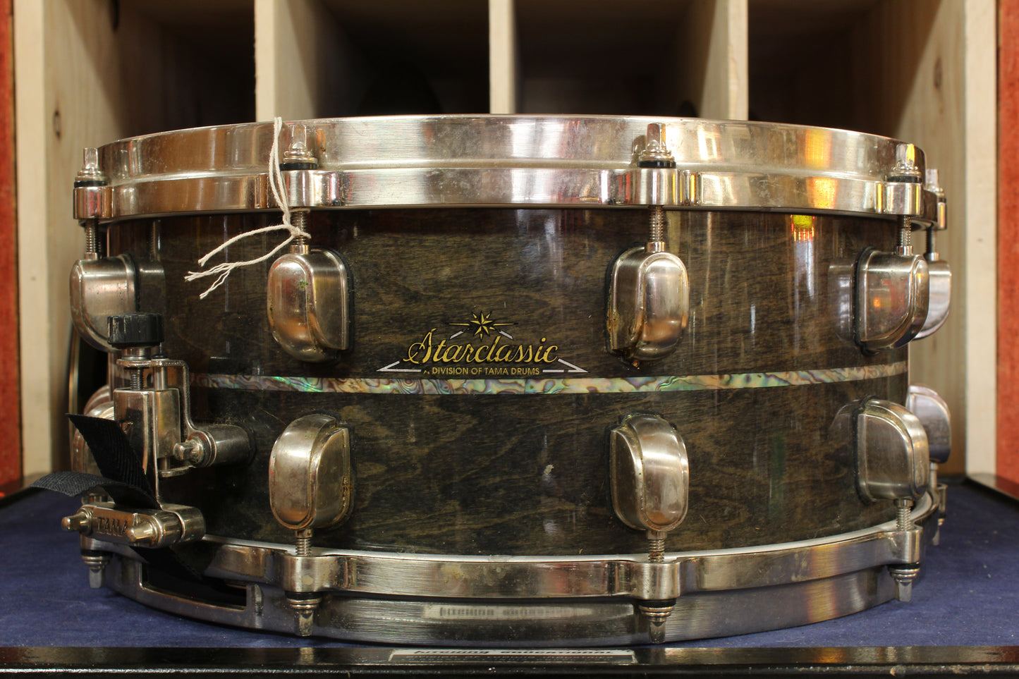 1990s Tama 6x14 Starclassic G Maple Snare Drum in Cherry Black
