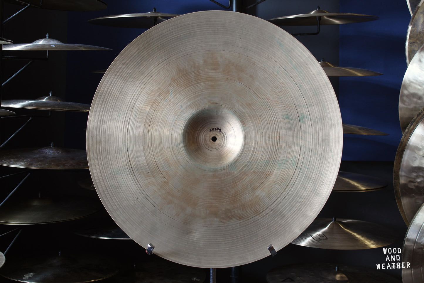 1950s A. Zildjian 24" Large Stamp Hollow Block Ride Cymbal 3080g
