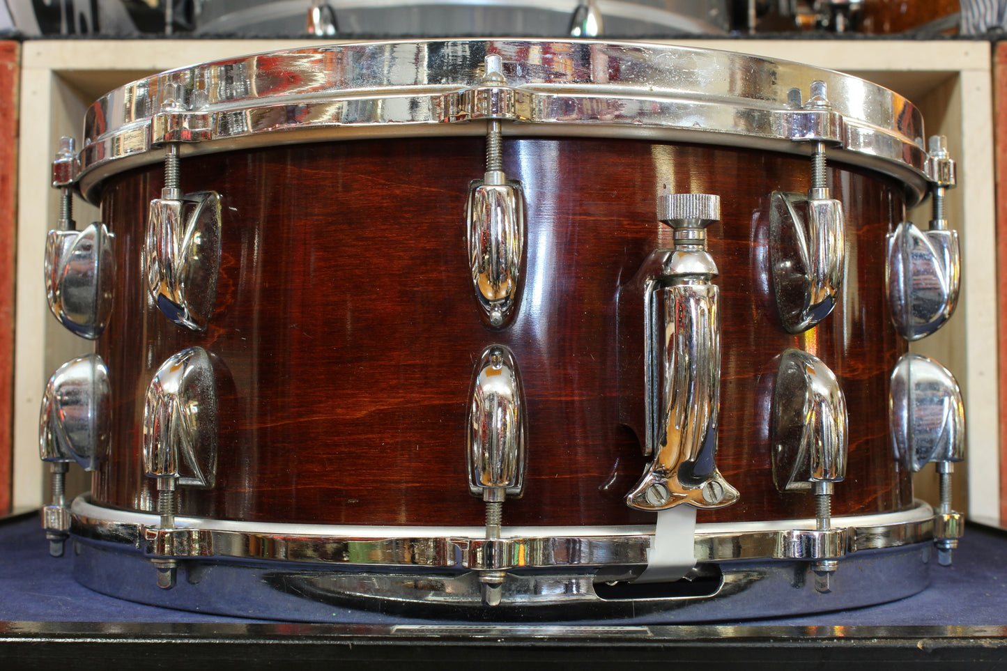 1980s Gretsch 6.5x14 Square Badge Snare Drum in Walnut Lacquer