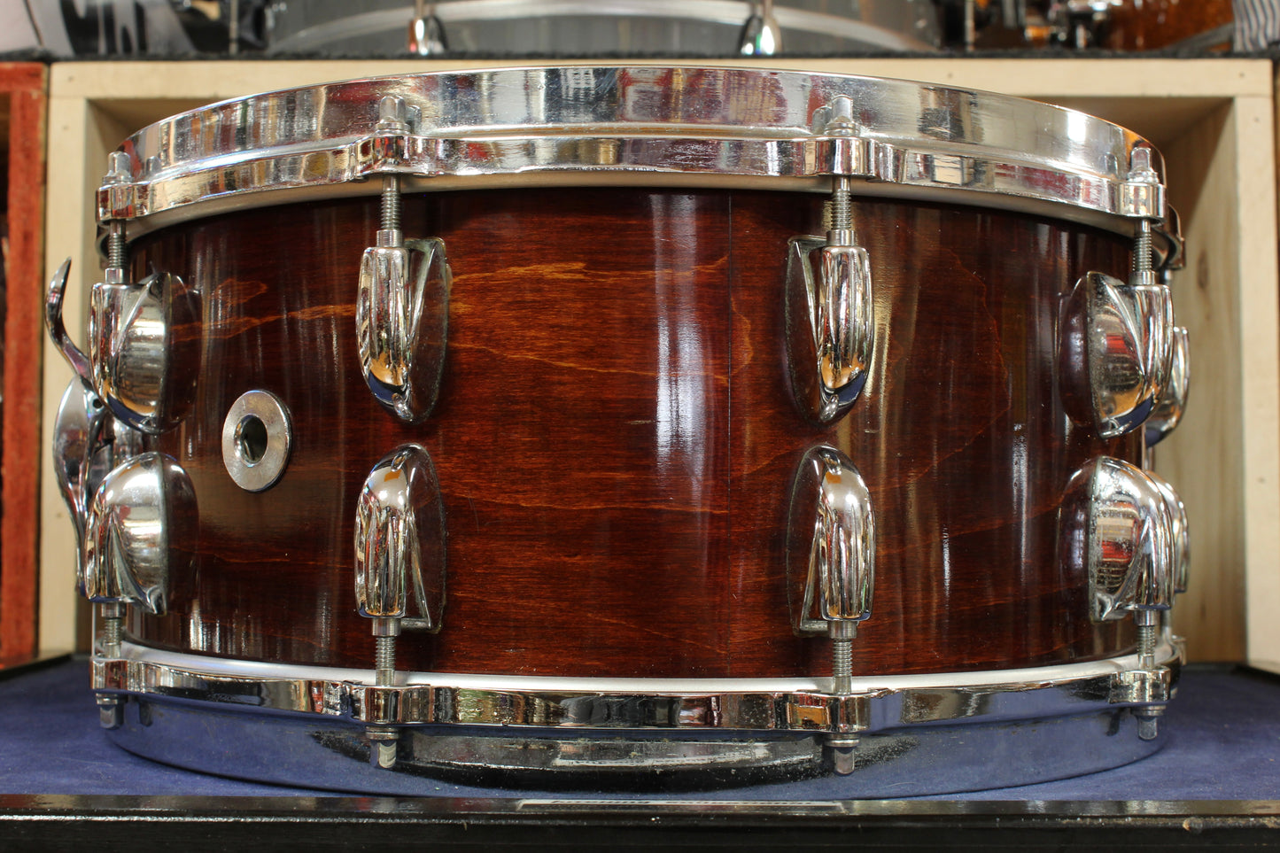 1980s Gretsch 6.5x14 Square Badge Snare Drum in Walnut Lacquer