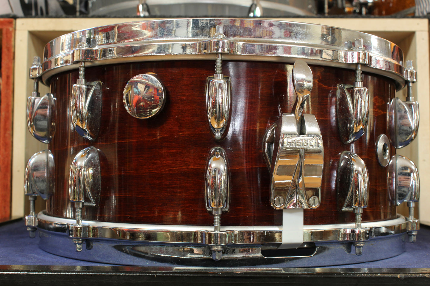 1980s Gretsch 6.5x14 Square Badge Snare Drum in Walnut Lacquer