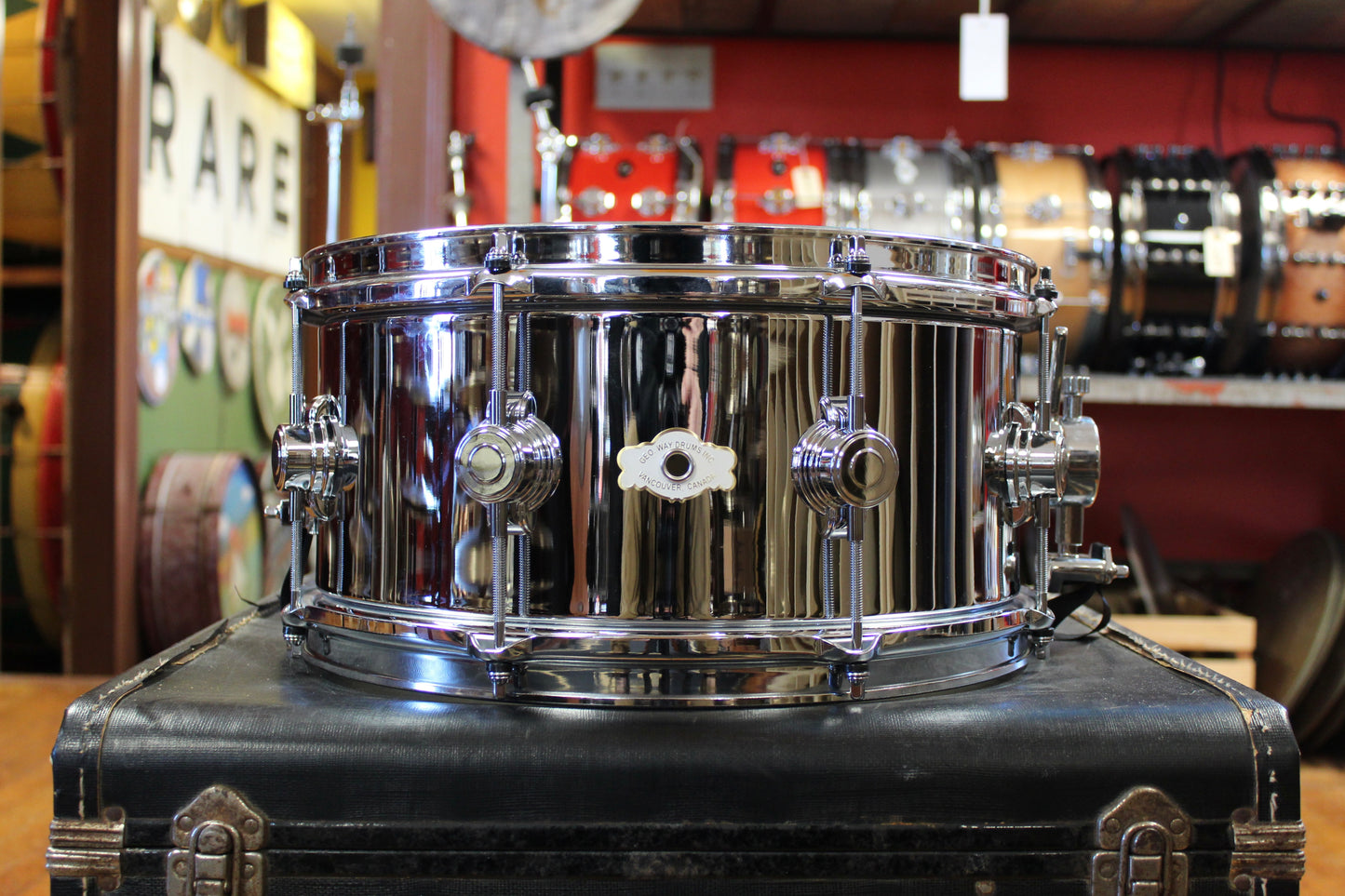 George Way 7x14 Chrome Over Brass Hollywood Snare Drum