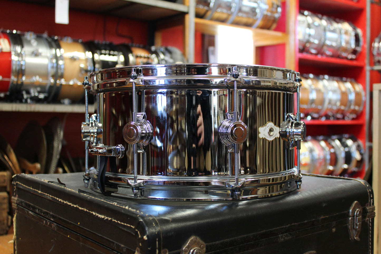 George Way 7x14 Chrome Over Brass Hollywood Snare Drum