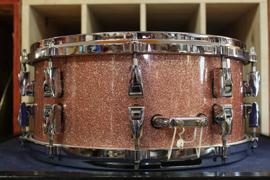 Yamaha 6x14 Absolute Hybrid Maple Snare Drum in Pink Champagne Sparkle
