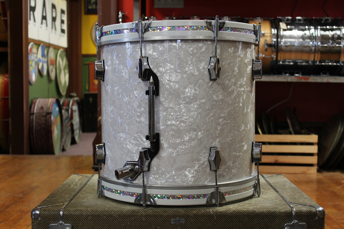 1990s Fibes Acrylic in White Marine Pearl 16x18 8x12 14x14