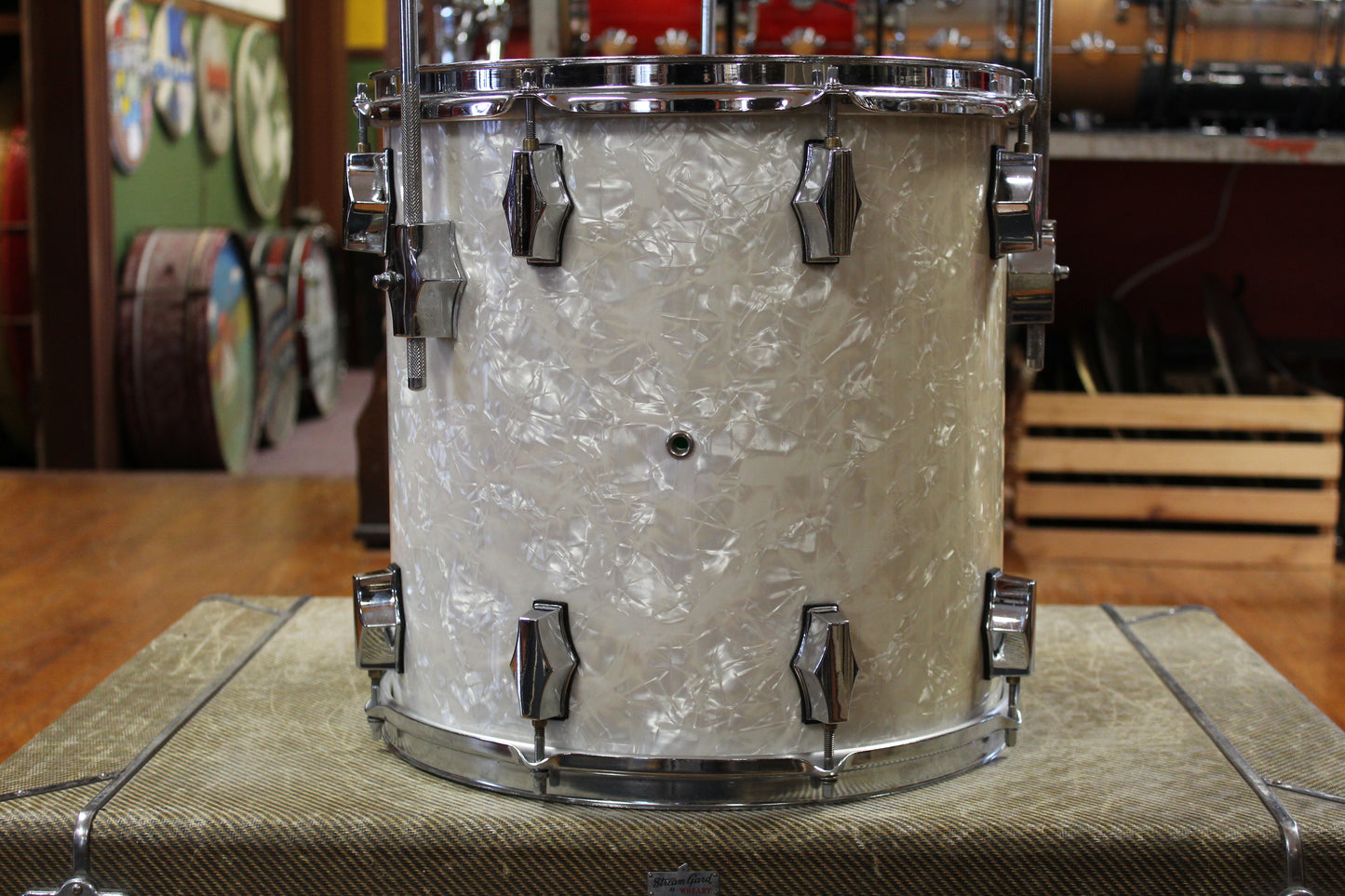 1990s Fibes Acrylic in White Marine Pearl 16x18 8x12 14x14