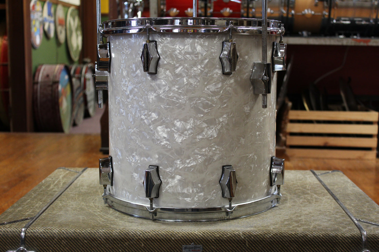 1990s Fibes Acrylic in White Marine Pearl 16x18 8x12 14x14