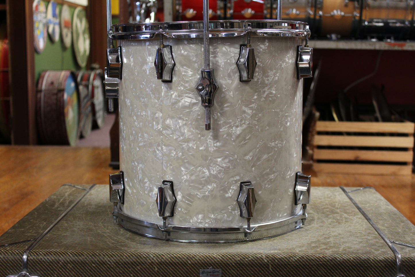 1990s Fibes Acrylic in White Marine Pearl 16x18 8x12 14x14
