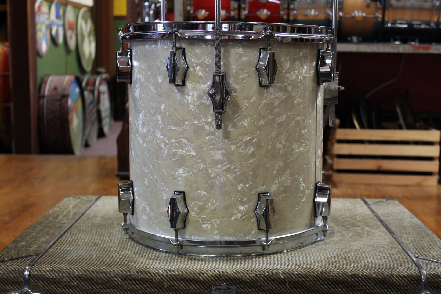 1990s Fibes Acrylic in White Marine Pearl 16x18 8x12 14x14