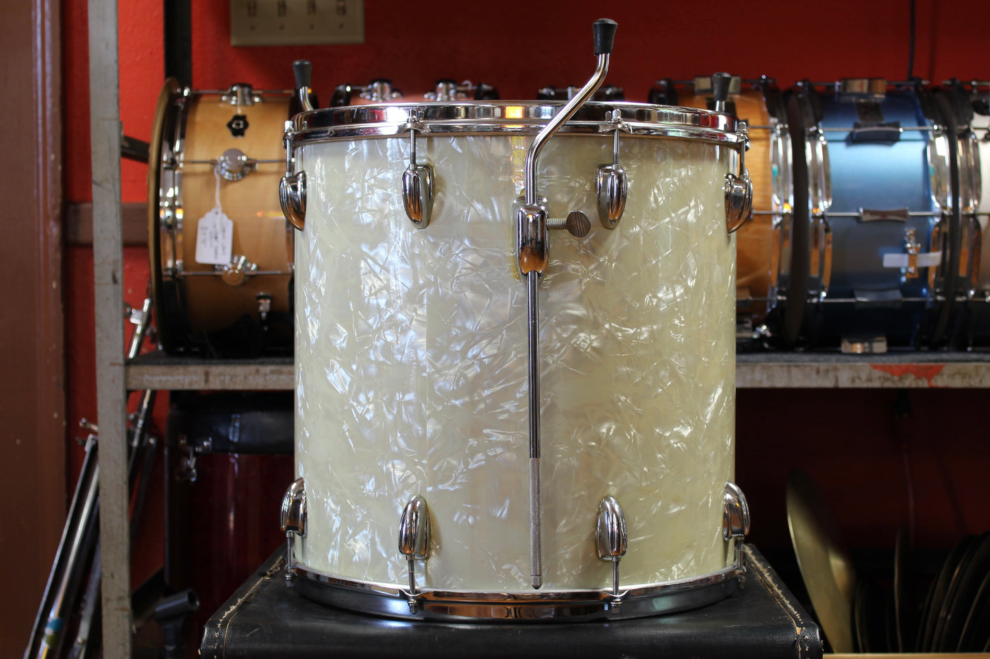 1970's Slingerland Buddy Rich Outfit in White Marine Pearl 14x22 16x16 9x13