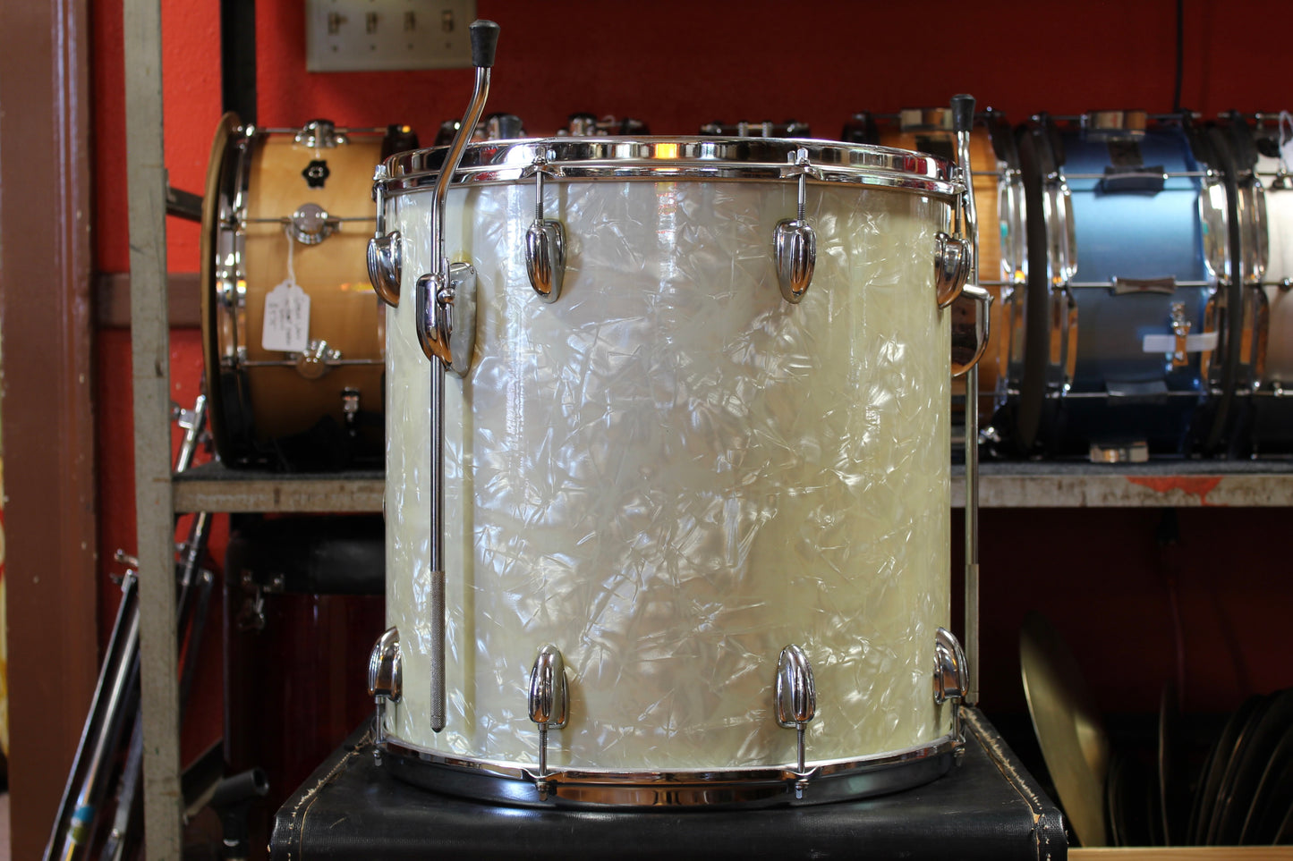 1970's Slingerland Buddy Rich Outfit in White Marine Pearl 14x22 16x16 9x13