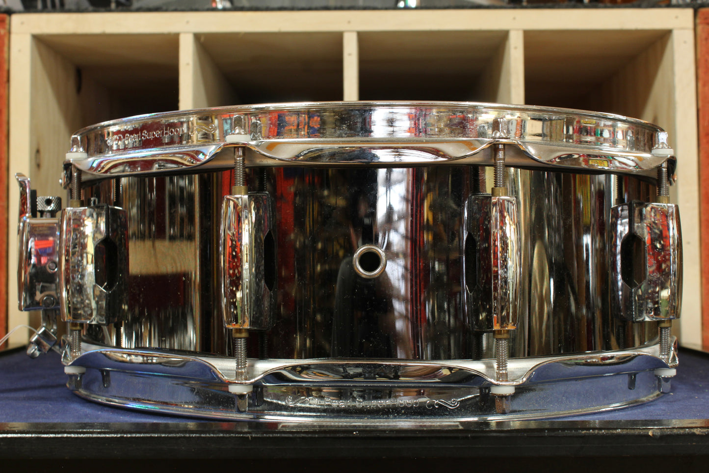 1990s Pearl Signature Series 5x14 Chad Smith Signature Snare Drum in Black Nickel