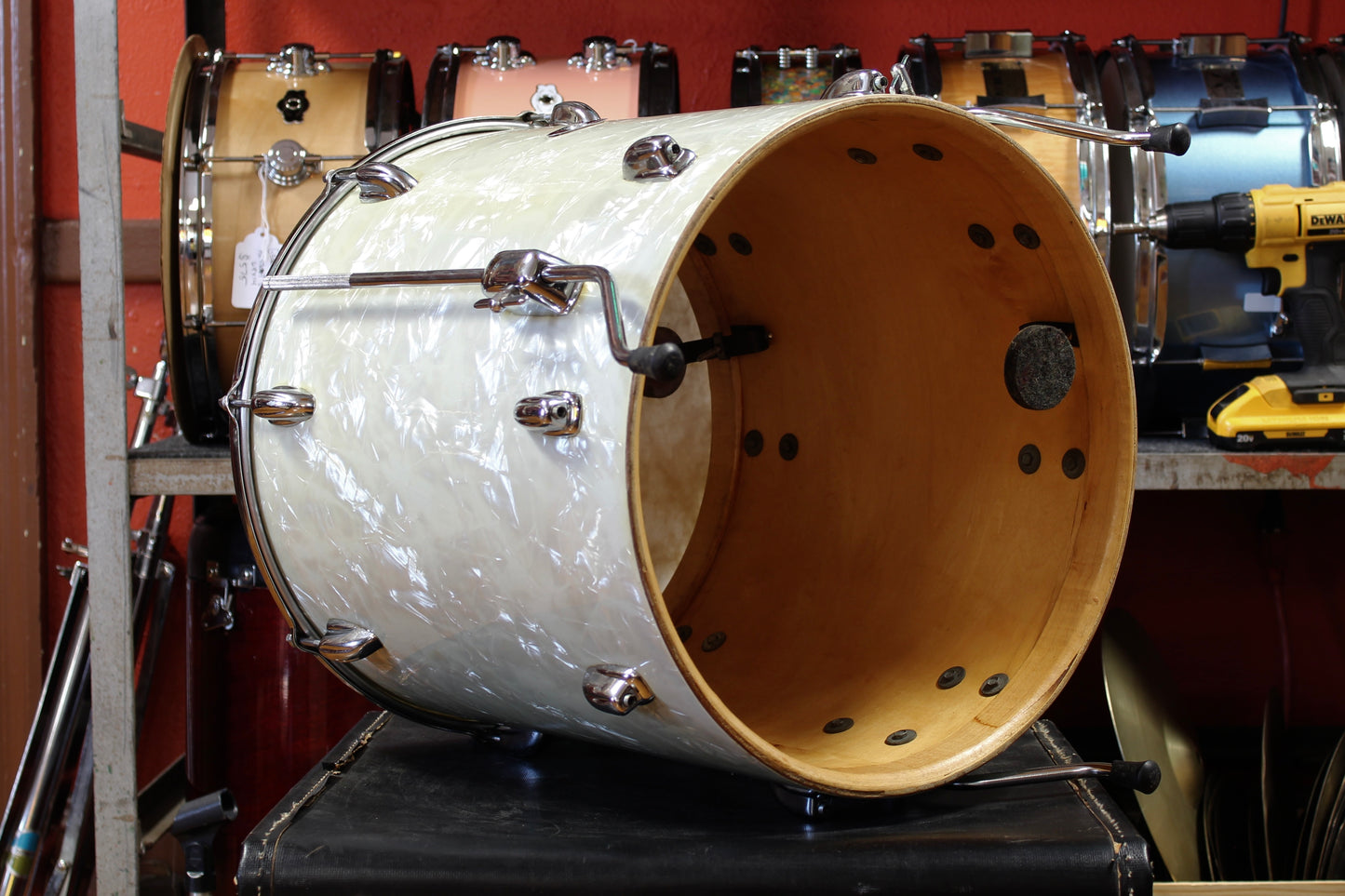 1970's Slingerland Buddy Rich Outfit in White Marine Pearl 14x22 16x16 9x13