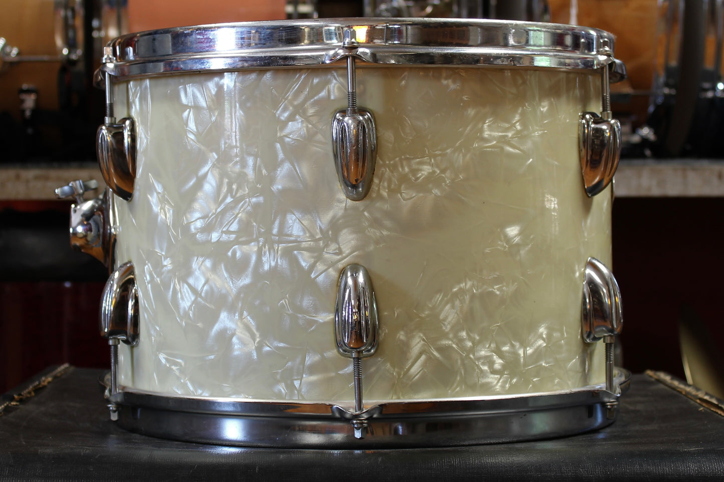 1970's Slingerland Buddy Rich Outfit in White Marine Pearl 14x22 16x16 9x13