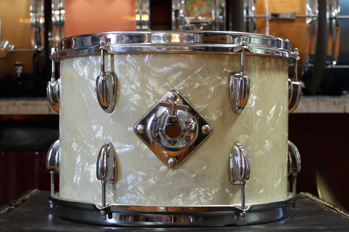 1970's Slingerland Buddy Rich Outfit in White Marine Pearl 14x22 16x16 9x13